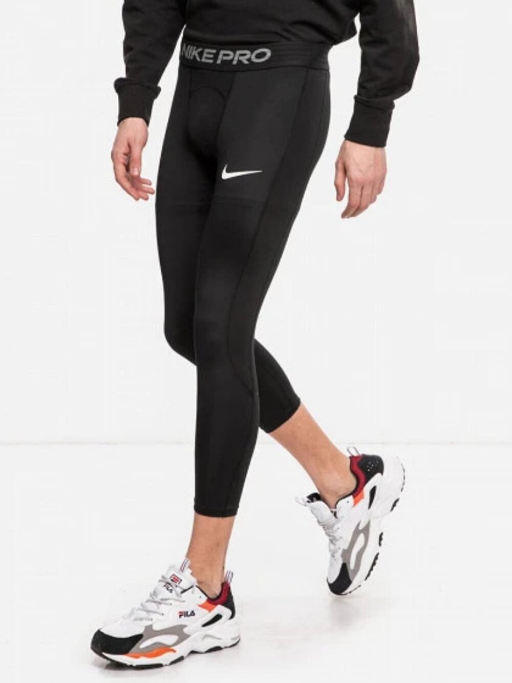 Nike Pro Men's 3/4 Black Tights